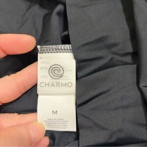 NWT!!  Charmo ladies Asymetrical Skirt swimsuit, black and size medium Vacay